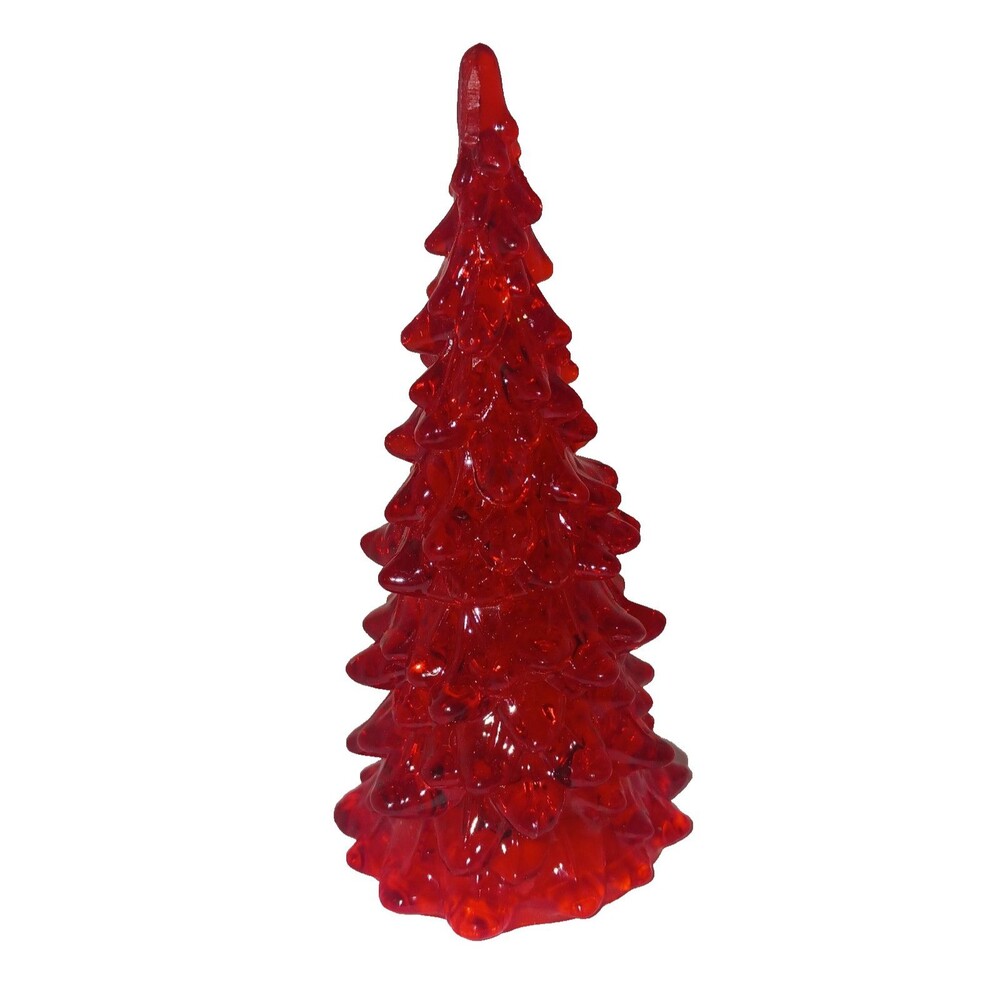 Red Plastic Light Up Clear Christmas Trees Color Christmas Decor Untested As is*